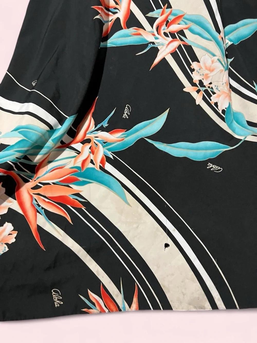 Black One Size Floral Cover-Up Kaftan with Teal and Coral Accents